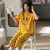 SOFT COTTON PJ SET SMILEY POLKA DOT - MUSTARD