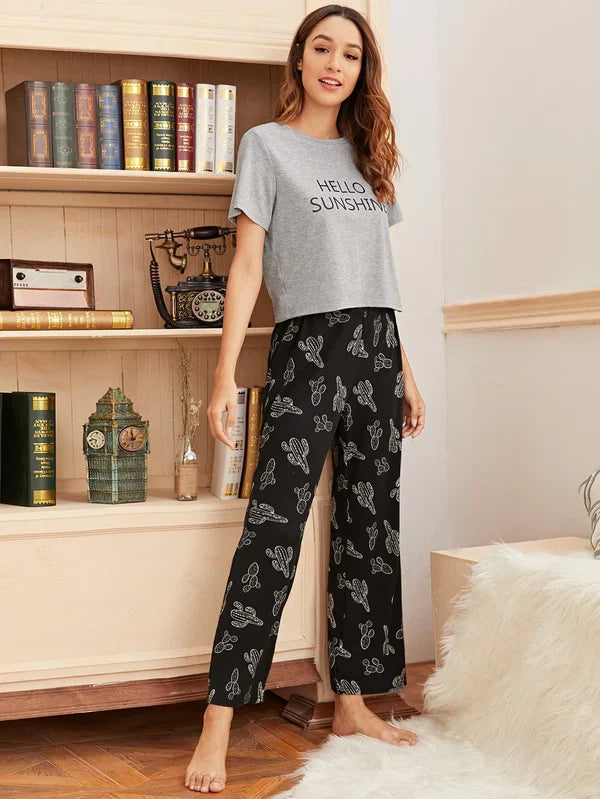 HN-HELLO SUNSHINE PRINTED NIGHT SUIT