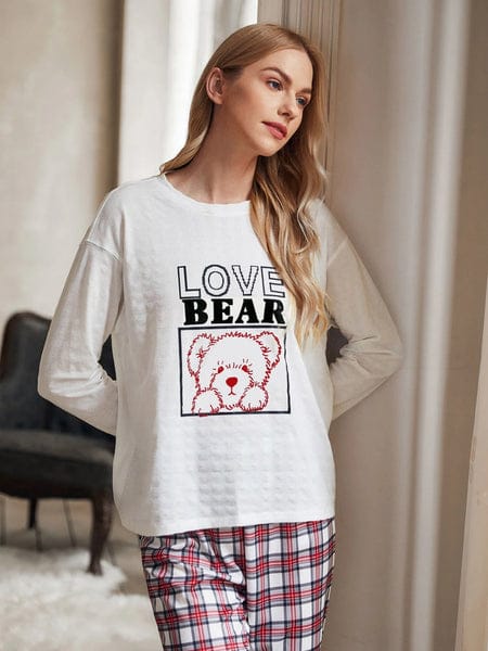 HN-LOVE BEAR PRINTED NIGHT SUIT