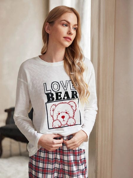 HN-LOVE BEAR PRINTED NIGHT SUIT