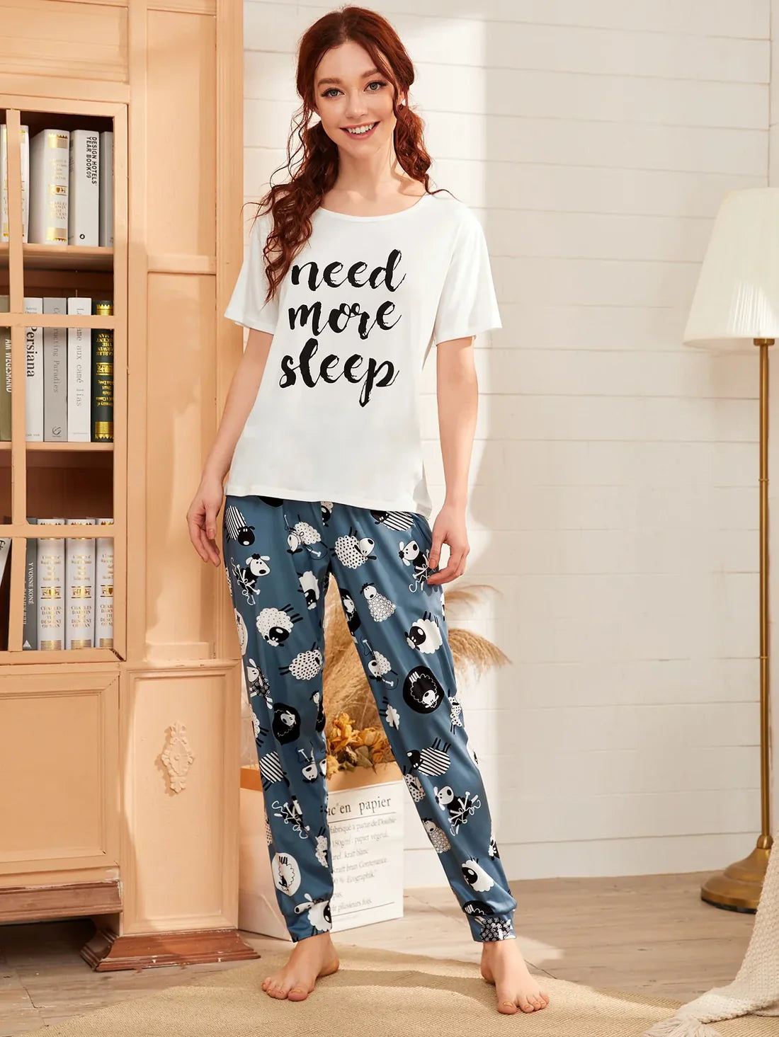 HN-NEED MORE SLEEP PRINTED NIGHT SUIT