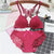 Fancy Front Opening Butterfly Bra Set With Bra Panty For Girls & Women - Maroon - 32/70 - Maroon