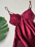 Burgundy Guipure Detailed 6-Piece Satin Nightgown Dressing Gown Set